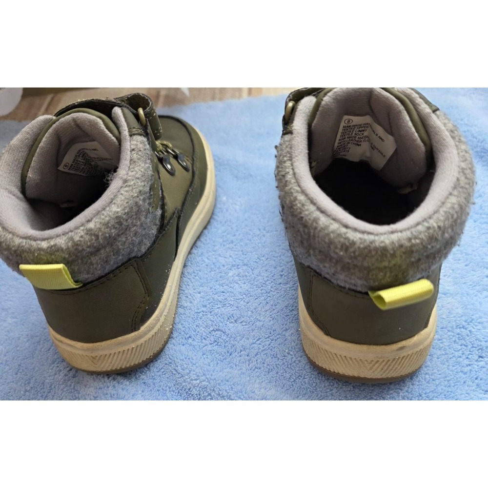 Cat & Jack Felix toddler/Child sneaker boots olive green size 8 - Picture 4 of 7